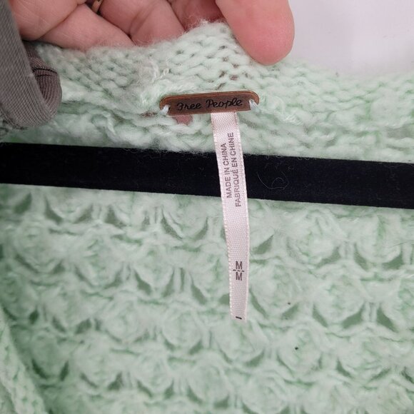 Free People womens medium Crashing Waves pullover open knit sweater wool blend - Picture 4 of 10